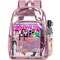 Clear Backpack, Heavy Duty Transparent Bookbag, See Through PVC Backpacks for Women - Pink